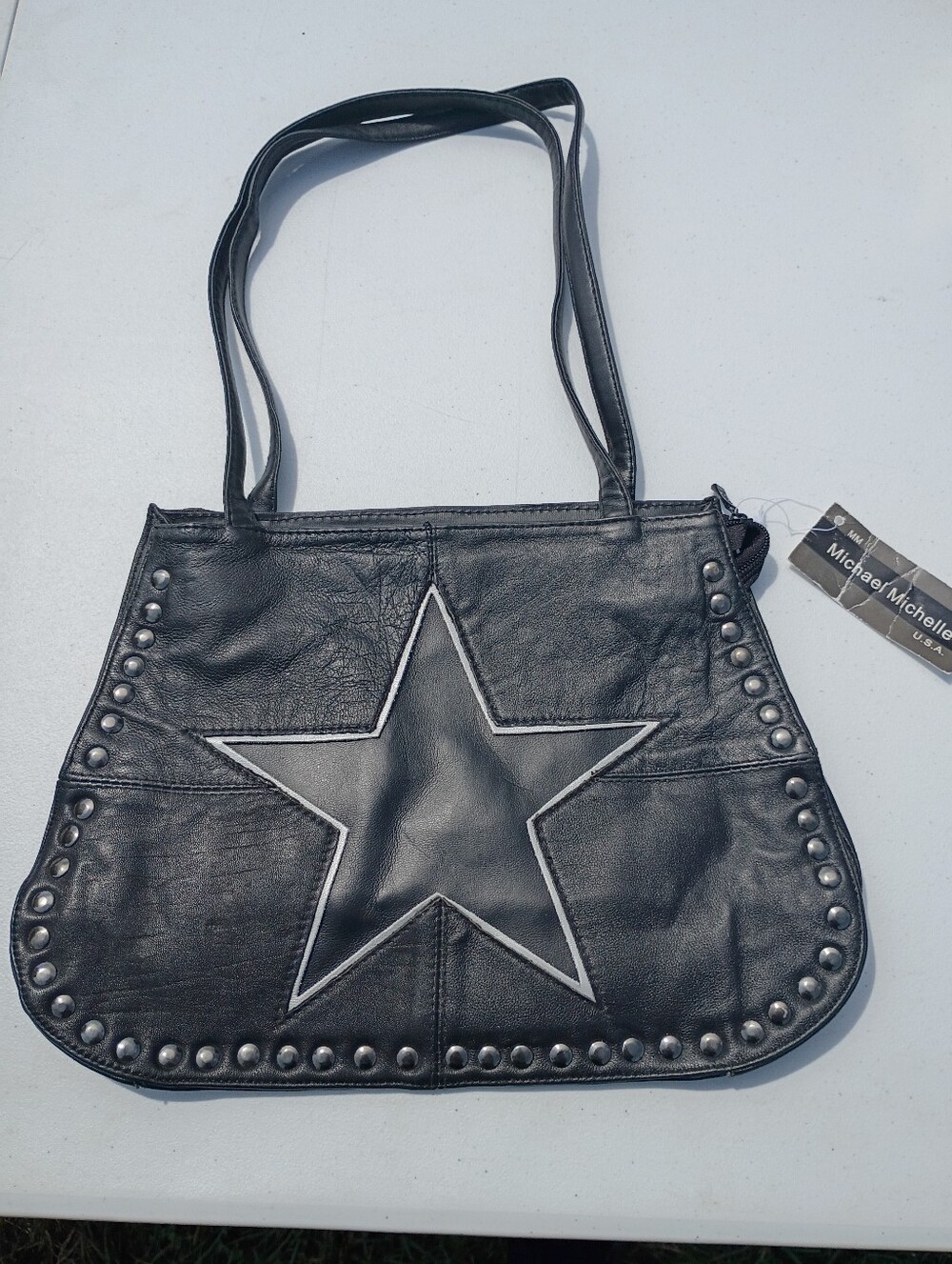New Michael Michelle Genuine Leather Star Shoulder Bag Purse